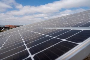 A solar array at Larkhill Garrison.